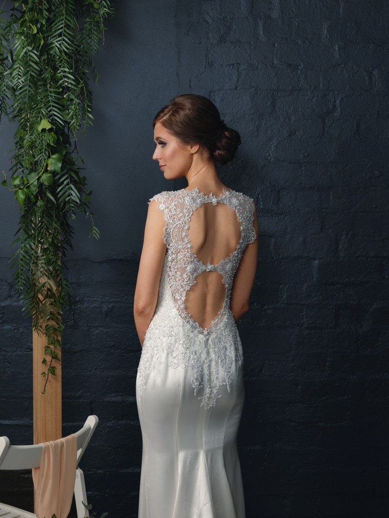 Carrie Double Keyhole Back Lace Satin Melbourne Wedding Dress
