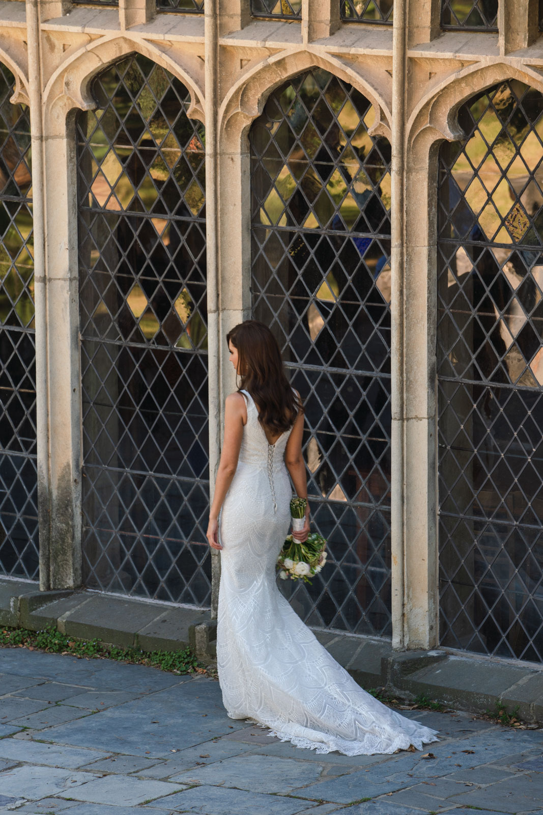 Wedding dress melbourne back fit and flare gown